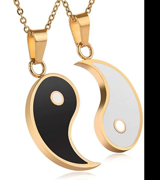 pendant necklaces tai chi yin yang for couple friends gold chain women men fashion jewelry accessories 1/2pcs, Silver
pendant necklaces tai chi yin yang for couple friends gold chain women men fashion jewelry accessories 1/2pcs, Silver