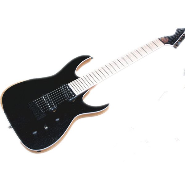 7 strings black mach electric guitar guitar ash body with maple fingerboard hh pickups white binding 24 fret
7 strings black mach electric guitar guitar ash body with maple fingerboard hh pickups white binding 24 fret