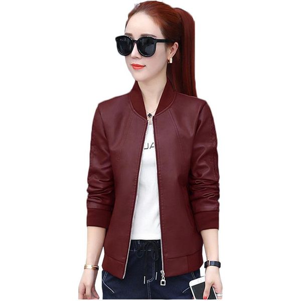 women's leather & faux jacket female coat plus size m-4xl fad bomber women basic biker lady outwear spring outerwear short jackets j190, Black
women's leather & faux jacket female coat plus size m-4xl fad bomber women basic biker lady outwear spring outerwear short jackets j190, Black