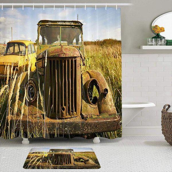 shower curtain and bath mat set,rustic old truck farm house vintage yellow truck in wheat field,72x72in waterproof bathroom
shower curtain and bath mat set,rustic old truck farm house vintage yellow truck in wheat field,72x72in waterproof bathroom