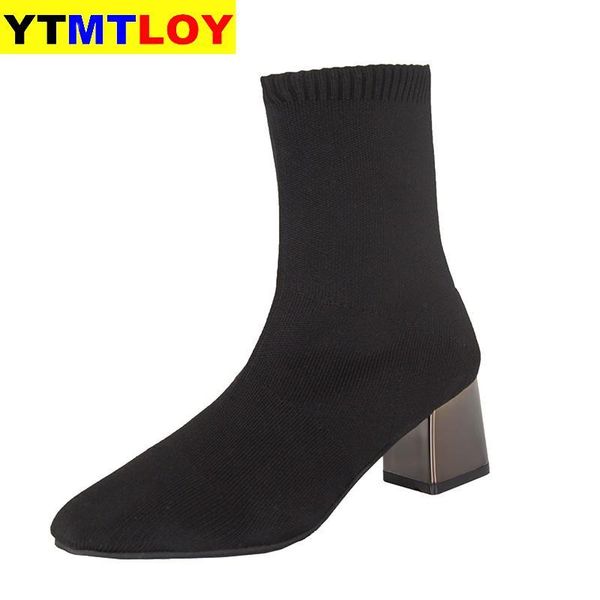 women's mid heel shoes socks boots autumn and winter fashion knitted stretch women black ankle size 35-40
women's mid heel shoes socks boots autumn and winter fashion knitted stretch women black ankle size 35-40