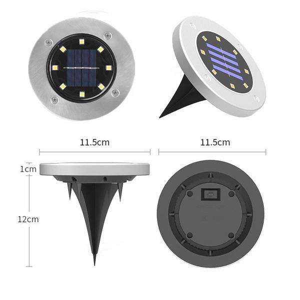 solar lamps 12pack 8 led garden lights ground waterproof light underground sensing landscape for lawn pathway