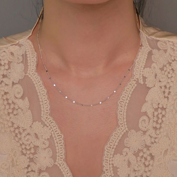 925 sterling silver sparkling new necklace disc clavicle chain simple bare chain multifunctional ladies jewelry party gift
925 sterling silver sparkling new necklace disc clavicle chain simple bare chain multifunctional ladies jewelry party gift