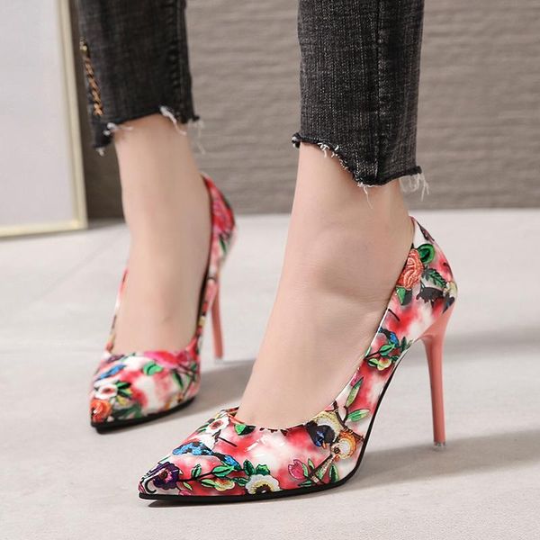 dress shoes rimocy super high heels plus size 44 women floral print pointed toe pumps 10cm thin heeled party wedding woman, Black
dress shoes rimocy super high heels plus size 44 women floral print pointed toe pumps 10cm thin heeled party wedding woman, Black