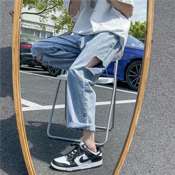 men's pants hybskr summer men ripped jeans casual straight loose male trousers hip hop streetwear harajuku fashion couple, Black
men's pants hybskr summer men ripped jeans casual straight loose male trousers hip hop streetwear harajuku fashion couple, Black
