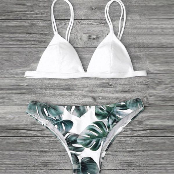 women's swimwear split beach swimsuit print bikini women bathing suit summer wear ins 2021, White;black
women's swimwear split beach swimsuit print bikini women bathing suit summer wear ins 2021, White;black