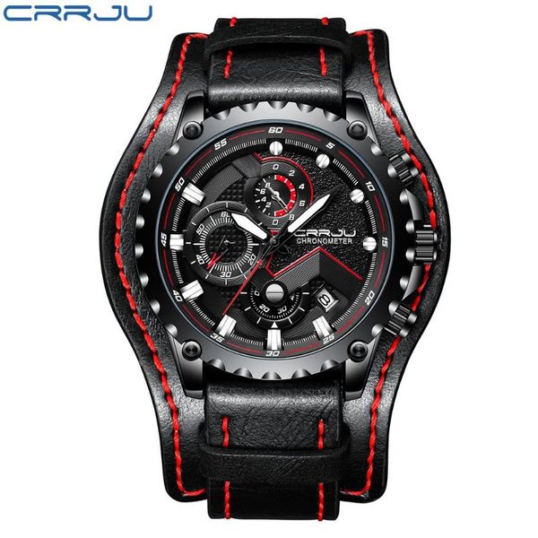 wristwatches crrju men watch leather chronograph automatic date male sport quartz watches mens waterproof clock, Slivery;brown
wristwatches crrju men watch leather chronograph automatic date male sport quartz watches mens waterproof clock, Slivery;brown