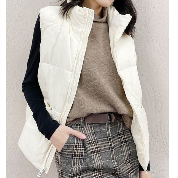 vests . female 2021 short korean loose stand collar white duck down et vt, Black;white
vests . female 2021 short korean loose stand collar white duck down et vt, Black;white