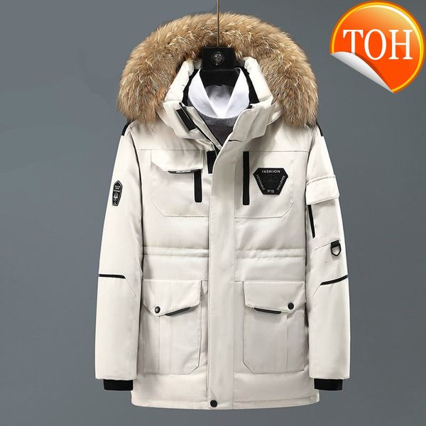 mens white parka duck down winter jacket multi-pocket hooded male casual fur warm coat men's mid-length chaqueta, Black
mens white parka duck down winter jacket multi-pocket hooded male casual fur warm coat men's mid-length chaqueta, Black