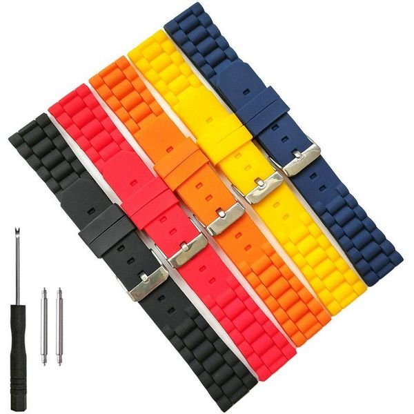 watch bands 20mm 22mm silicone rubber band soft silicon strap for fashion casual thin black white red blue yellow, Black;brown
watch bands 20mm 22mm silicone rubber band soft silicon strap for fashion casual thin black white red blue yellow, Black;brown