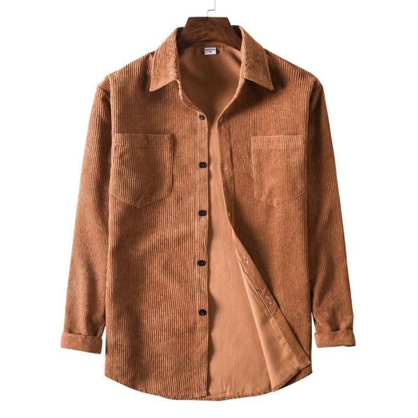 men's casual shirts parklees mens corduroy shirt solid long sleeve classic button up jackets for men vintage clothes spring autumn, White;black
men's casual shirts parklees mens corduroy shirt solid long sleeve classic button up jackets for men vintage clothes spring autumn, White;black
