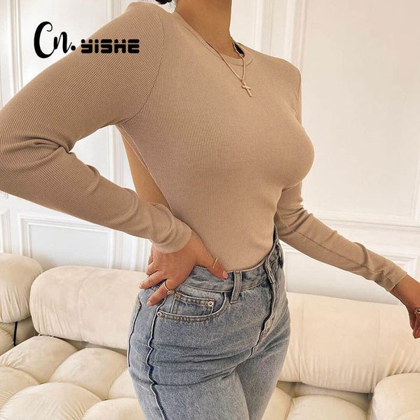 cnyishe long sleeve black bodysuit o-neck summer backless body for jumpsuit women rompers streetwear casual female overalls 210419, Black;white
cnyishe long sleeve black bodysuit o-neck summer backless body for jumpsuit women rompers streetwear casual female overalls 210419, Black;white