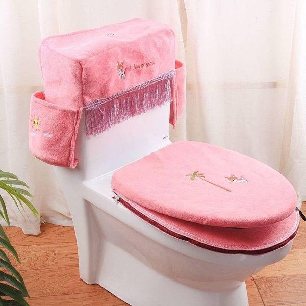 toilet seat covers 3 pieces/set cover tank dust with storage bag ring pad pink/blue bathroom soft closestool cushion
toilet seat covers 3 pieces/set cover tank dust with storage bag ring pad pink/blue bathroom soft closestool cushion