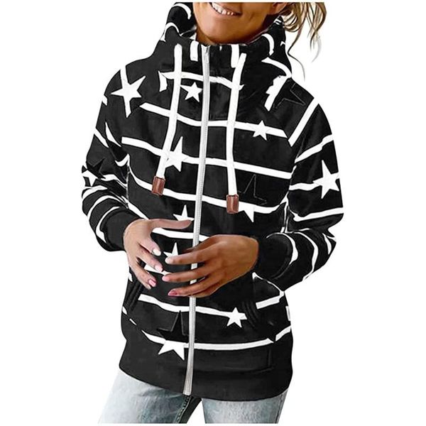 women's jackets women stripe printing long-sleeved 90s vintage graphic y2k zip up hoodie casual sweatshirt sweat capuche femme, Black;brown
women's jackets women stripe printing long-sleeved 90s vintage graphic y2k zip up hoodie casual sweatshirt sweat capuche femme, Black;brown