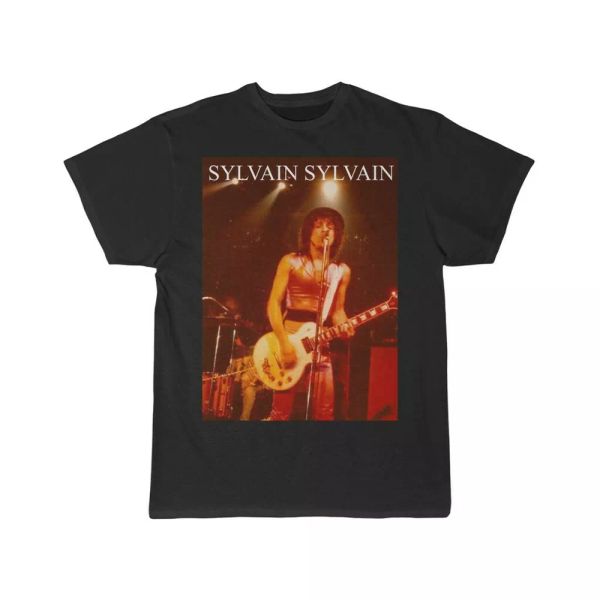 the new york dolls sylvain men's short sleeve t shirt, White;black