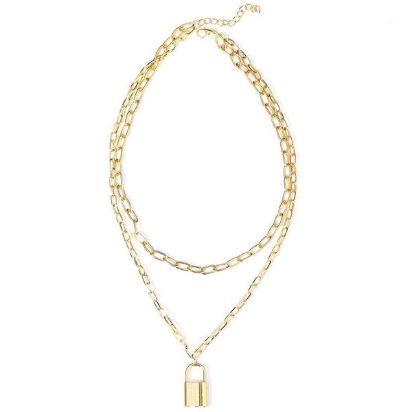 fashion gold color zinc alloy necklace for women lock shape double layer pendant jewelry girl birthday gift necklaces1, Silver
fashion gold color zinc alloy necklace for women lock shape double layer pendant jewelry girl birthday gift necklaces1, Silver