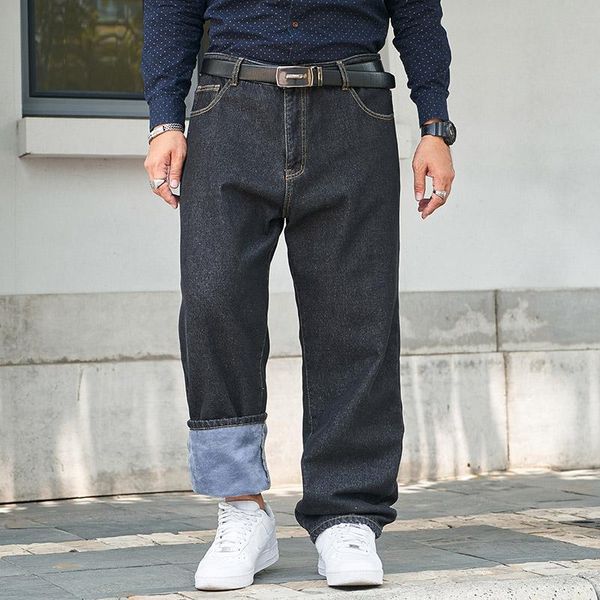 men's jeans winter pants men big size fleece warm denim jean loose straight baggy trouser man style street outdoor clothing 32-48, Blue
men's jeans winter pants men big size fleece warm denim jean loose straight baggy trouser man style street outdoor clothing 32-48, Blue