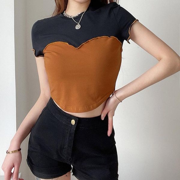 women's t-shirt fashion patchwork t-shirts cute all-match female women vintage y2k o-neck short sleeve crop streetwear, White
women's t-shirt fashion patchwork t-shirts cute all-match female women vintage y2k o-neck short sleeve crop streetwear, White