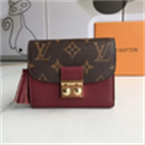 chain brand leather designer pouches luxury m60208 real short long s wallet women's key bag card holde, Red;black
chain brand leather designer pouches luxury m60208 real short long s wallet women's key bag card holde, Red;black