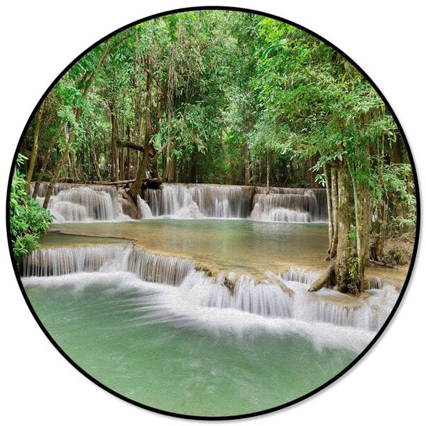carpets green forest waterfall pattern rugs and for home living room round rug children rooms non-slip 
carpets green forest waterfall pattern rugs and for home living room round rug children rooms non-slip
