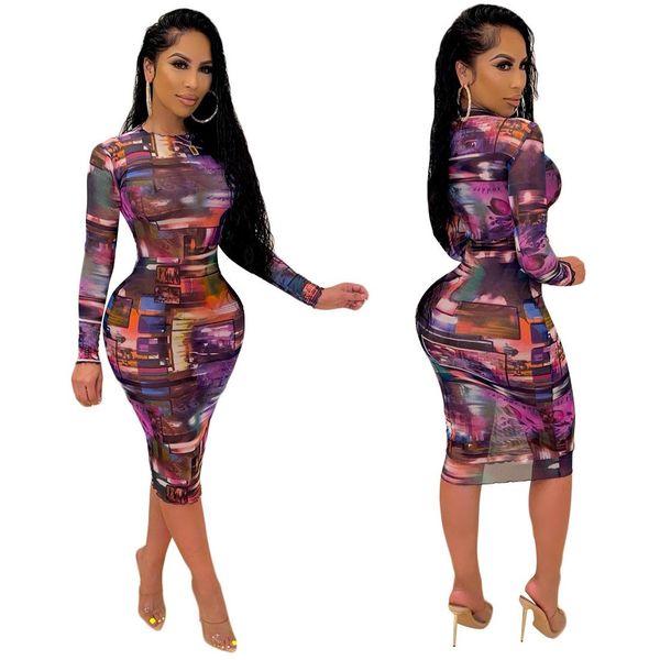 european and american dresses fashion cross-border women's print slim iong-sleeved dress spot k7035, Black;gray
european and american dresses fashion cross-border women's print slim iong-sleeved dress spot k7035, Black;gray