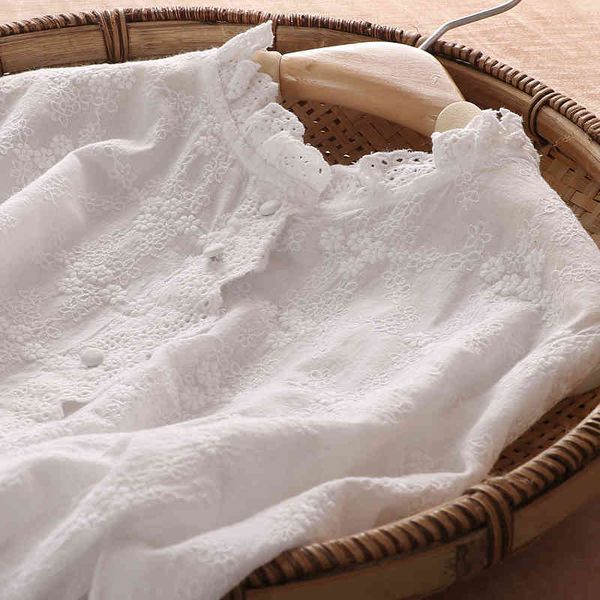 women's blouses & shirts lamtrip unique ruffled collar floral embroidery cotton 100% long sleeve single breasted white boutique sh
women's blouses & shirts lamtrip unique ruffled collar floral embroidery cotton 100% long sleeve single breasted white boutique sh
