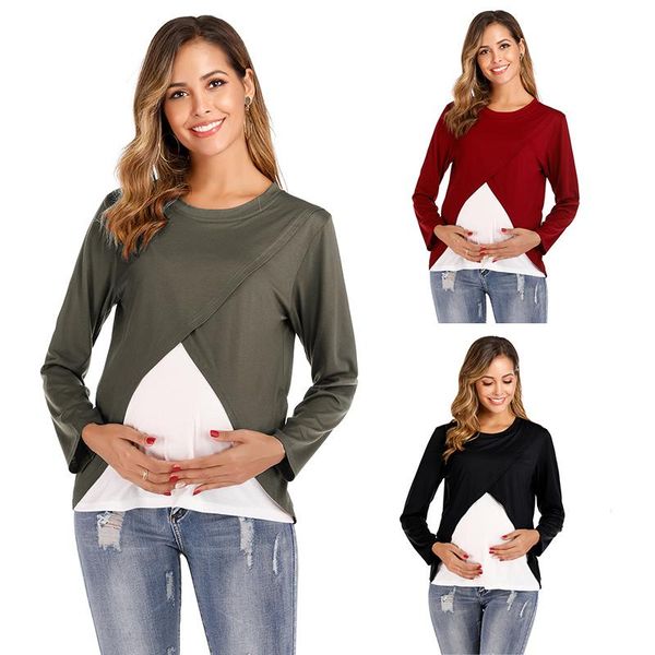 maternity & tees 2021 women pregnant's clothes wrap sleeves double layer pregnancy shirt breastfeeding enfermeria hamile, White
maternity & tees 2021 women pregnant's clothes wrap sleeves double layer pregnancy shirt breastfeeding enfermeria hamile, White