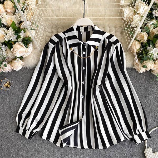 court long sleeve shirt women's autumn retro print classic stripe loose lady blusas mujer de moda blouse j38 blouses & shirts, White
court long sleeve shirt women's autumn retro print classic stripe loose lady blusas mujer de moda blouse j38 blouses & shirts, White