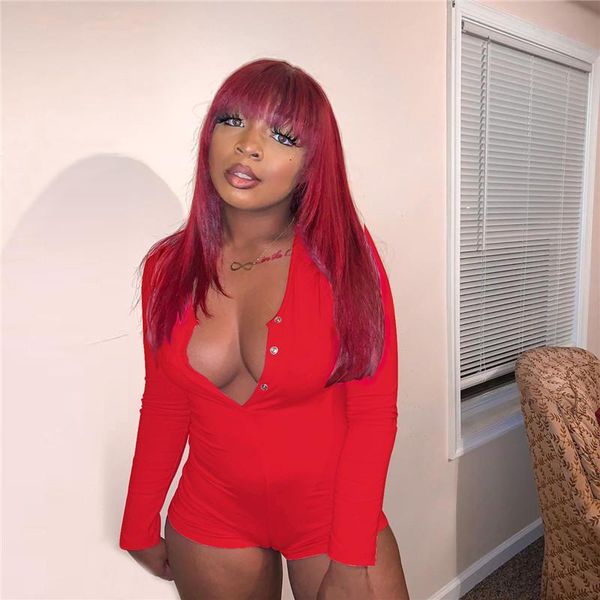 women's jumpsuits & rompers black red bodycon playsuit women long sleeve button bodysuits spring summer 2021 party clubwear romper shor, Black;white
women's jumpsuits & rompers black red bodycon playsuit women long sleeve button bodysuits spring summer 2021 party clubwear romper shor, Black;white