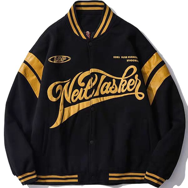 men's jackets harajuku hip hop men's baseball jacket, bomber jacket printed with korean fashion letters, couple casual coat, stree, Black;brown
men's jackets harajuku hip hop men's baseball jacket, bomber jacket printed with korean fashion letters, couple casual coat, stree, Black;brown