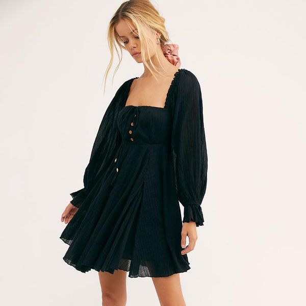 casual dresses jastie chic button elastic square neck mini dress women ruffle trim hippie beach cotton boho summer vestidos fad, Black;gray
casual dresses jastie chic button elastic square neck mini dress women ruffle trim hippie beach cotton boho summer vestidos fad, Black;gray