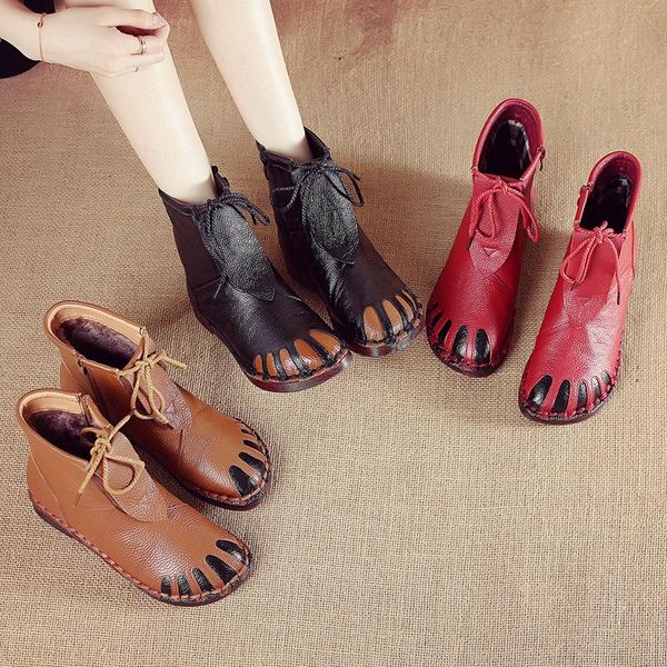 boots autumn and winter pure handmade leather women's national cotton shoes middle tube mother's, Black
boots autumn and winter pure handmade leather women's national cotton shoes middle tube mother's, Black