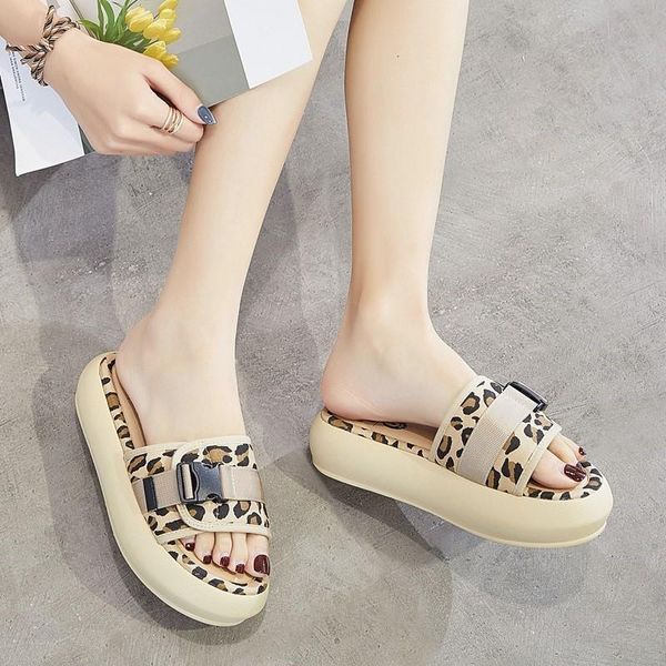 women slippers outdoor flip flops summer beach sandals fashion thick bottom leopard printed women's non-slip slides, Black
women slippers outdoor flip flops summer beach sandals fashion thick bottom leopard printed women's non-slip slides, Black