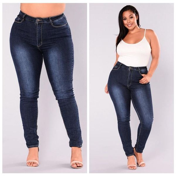 fall/winter plus size women's casual jeans cotton blended stretch fabric hip lift outdoor fashion style fat sister, Blue
fall/winter plus size women's casual jeans cotton blended stretch fabric hip lift outdoor fashion style fat sister, Blue