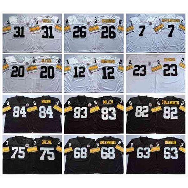 goodncaa vintage football jersey 26 woodson 20 bleier 12 bradshaw 7 roethlisberger 95 lloyd 88 swann 86 ward 84 brown 83 miller wear all, Black
goodncaa vintage football jersey 26 woodson 20 bleier 12 bradshaw 7 roethlisberger 95 lloyd 88 swann 86 ward 84 brown 83 miller wear all, Black