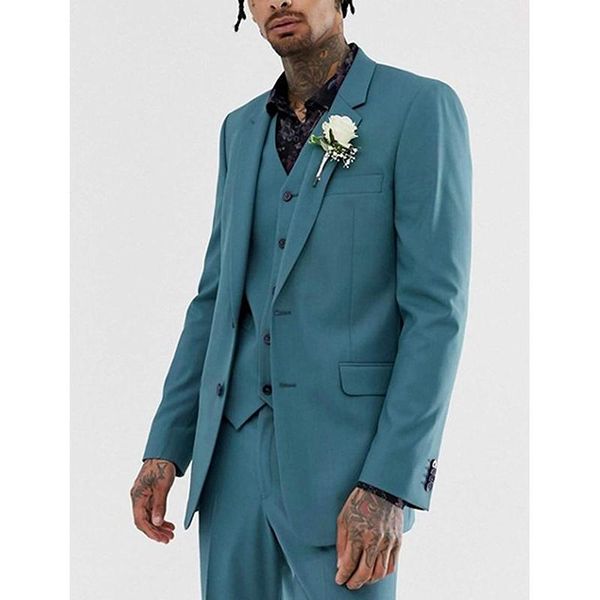 men's suits 2 button slim fit western 3 piece jacket vest and pants sets formal groom wedding tuxedo classic business blazer & blazers, White;black