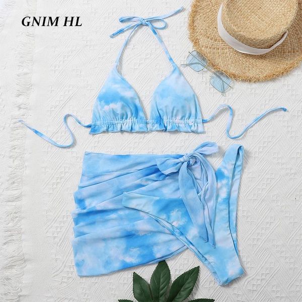 women's swimwear gnim three pieces women triangle bikini set 2021 summer ruffle swimsuit beach wear print swimming suit for, White;black
women's swimwear gnim three pieces women triangle bikini set 2021 summer ruffle swimsuit beach wear print swimming suit for, White;black