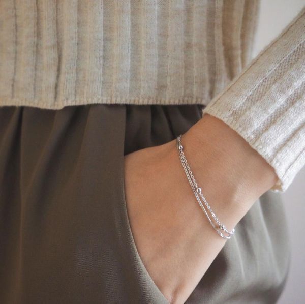 charm bracelets double chain bracelet for women s925 sterling silver trendy ethnic jewelry round bead adjustable women's gifts, Golden;silver
charm bracelets double chain bracelet for women s925 sterling silver trendy ethnic jewelry round bead adjustable women's gifts, Golden;silver