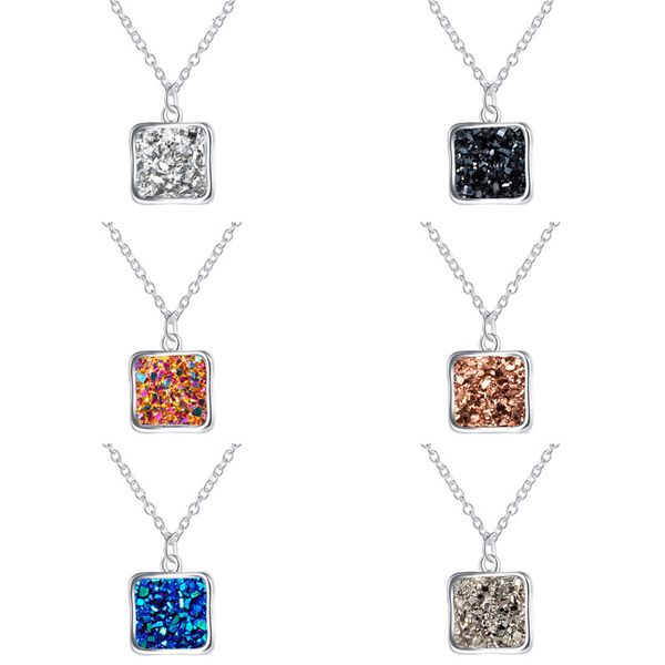 imitation creative necklace necklaces natural stone square colorful crystal cluster accessories, Silver
imitation creative necklace necklaces natural stone square colorful crystal cluster accessories, Silver