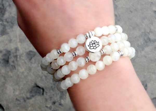 108 moonstone mala beads yoga jewelry buddhist meditation chakra healing feminine energy + intuition + new beginnings, Black
108 moonstone mala beads yoga jewelry buddhist meditation chakra healing feminine energy + intuition + new beginnings, Black