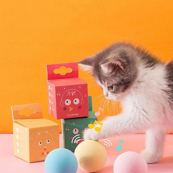 pet cat toy gravity call ball real animal voice tease contain mint molar bite resistant self hi products toys