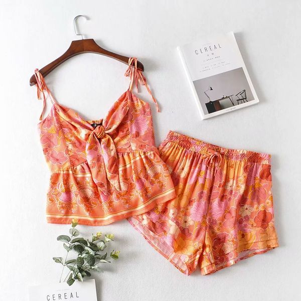 women's boho floral print women two piece sets bow v neck strap ruffles shorts pants set summer bohemian beach casual ho, White
women's boho floral print women two piece sets bow v neck strap ruffles shorts pants set summer bohemian beach casual ho, White