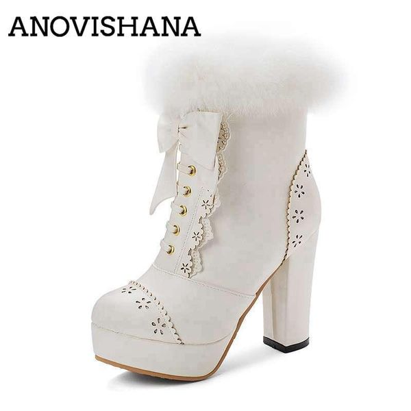 boots anovishana size 34-43 woman sweet fur ankle in winter round toe platform brogues shoes lolita bowtie bipper booties, Black
boots anovishana size 34-43 woman sweet fur ankle in winter round toe platform brogues shoes lolita bowtie bipper booties, Black