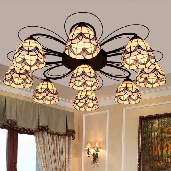 ceiling lights european-style simple mediterranean creative tiffany colored glass living room dining bedroom multi-head
ceiling lights european-style simple mediterranean creative tiffany colored glass living room dining bedroom multi-head