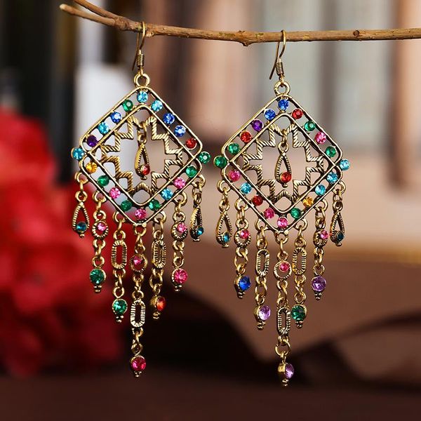 dangle & chandelier ethnic style vintage earrings for women 2021 metal hollow geometric rhombic rhinestones jewelry, Silver
dangle & chandelier ethnic style vintage earrings for women 2021 metal hollow geometric rhombic rhinestones jewelry, Silver