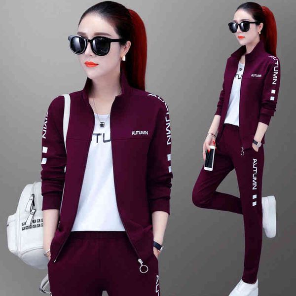 mother's casual running sportswear women's spring and autumn large korean style long sved sweater three piece set women, Gray
mother's casual running sportswear women's spring and autumn large korean style long sved sweater three piece set women, Gray