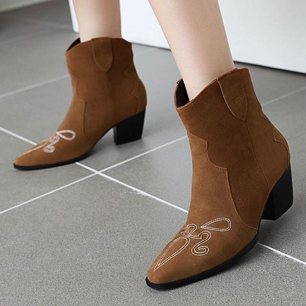 boots women suede winter slip-on ankle brown bare boot square heel platform casual middle tube vintage puppy booties, Black
boots women suede winter slip-on ankle brown bare boot square heel platform casual middle tube vintage puppy booties, Black