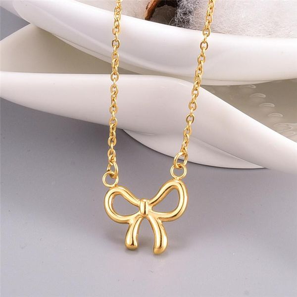 pendant necklaces gold color stainless steel hollow bowknot necklace women jewelry, cute pendants female neck chain accessories, Silver
pendant necklaces gold color stainless steel hollow bowknot necklace women jewelry, cute pendants female neck chain accessories, Silver