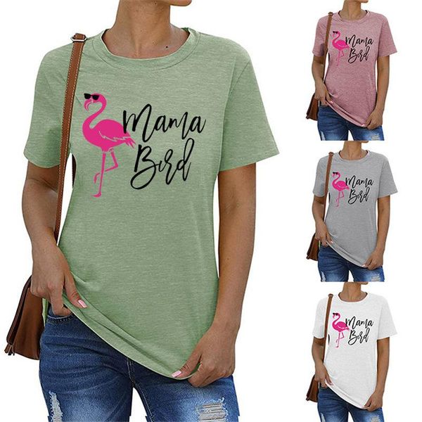 women mama bird flamingo trendy aesthetic summer graphics soft funny crew neck casual tee hipster letters t-shirt women's, White
women mama bird flamingo trendy aesthetic summer graphics soft funny crew neck casual tee hipster letters t-shirt women's, White