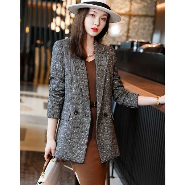 women's suits & blazers small suit jacket autumn wear 2021 temperament professional net red british style trend, White;black
women's suits & blazers small suit jacket autumn wear 2021 temperament professional net red british style trend, White;black
